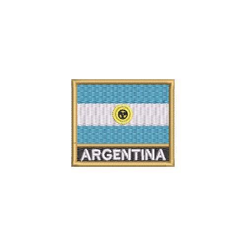 Imagem de BP0032N-001 Bandeira Argentina Patch Bordado 7,5x6,3cm