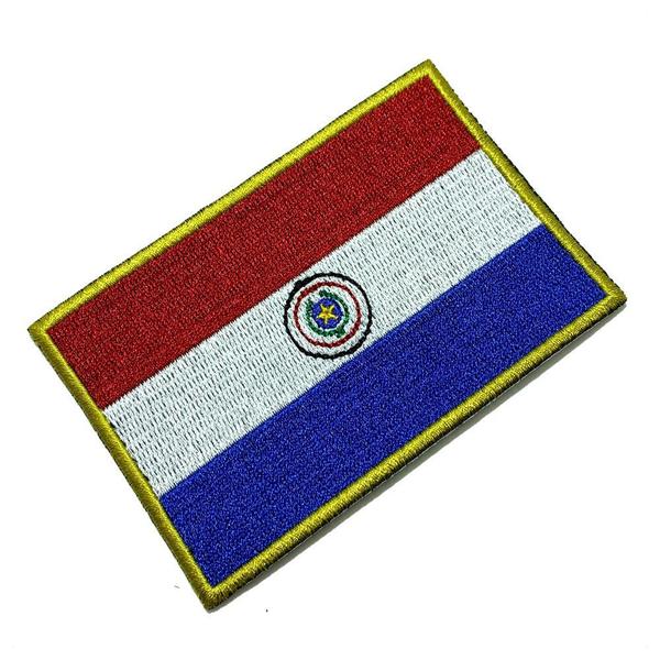 Imagem de BP0047T21 Bandeira Paraguai Patch Bordada Termo Adesivo