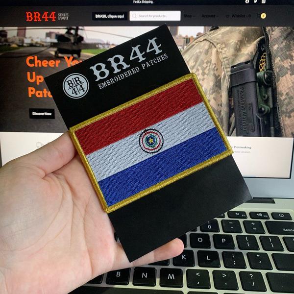 Imagem de BP0047V21 Bandeira Paraguai Patch Bordado Fecho Contato