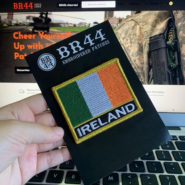 Imagem de BP0059NV01 Bandeira Irlanda Patch Bordado Fecho Contato