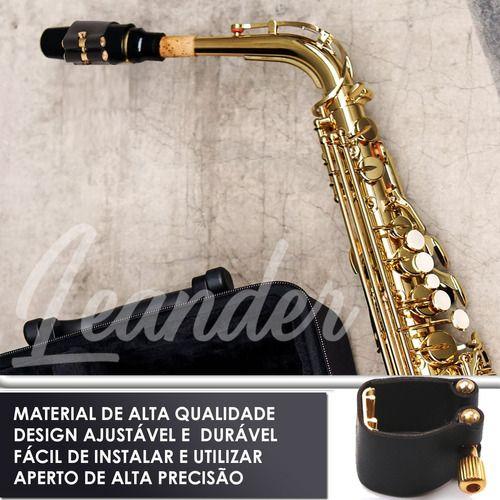 Imagem de Braçadeira De Couro Ressonador Saxofonista Sax Tenor Música