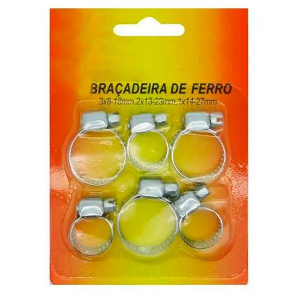 Imagem de Braçadeiras de Ferro 6 Unidades 3x8-18mm 2x13-23mm 1x14-27mm