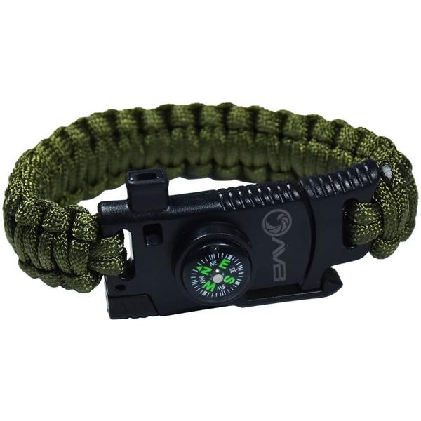 Imagem de Bracelete Pulseira Apito Paracord Faca Bússola AVB BPC9