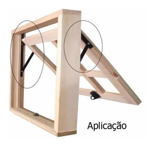 Imagem de Braço Articulação Para Janela Max Ar 600Mm 4 Par Bronze