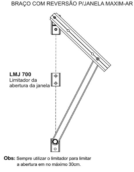 Imagem de Braço Articulação Para Janela Maxim-ar 25cm - BRA705 - 1 Par