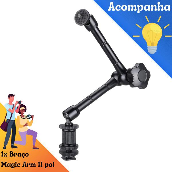 Braço Articulado Magic Arm 18cm Ballhead 1/4 Sapata Hot Shoe - DOMEFLOAT Imagem de Braço Articulado Magic Arm 18cm Ballhead 1/4 Sapata Hot Shoe