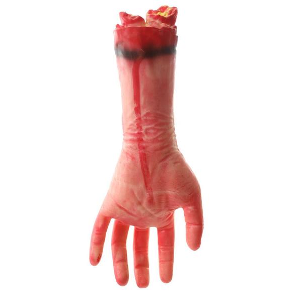 Imagem de Braco bege dilacerado com sangue terror halloween 31cm