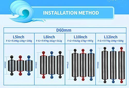 Imagem de Braço de lâmpada aquática flutuante para fotografia de mergulho FEICHAO D60mm