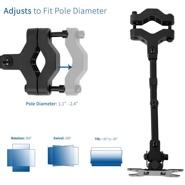 Imagem de Braço de monitor VIVO Steel Universal Full Motion MOUNT-POLE01A