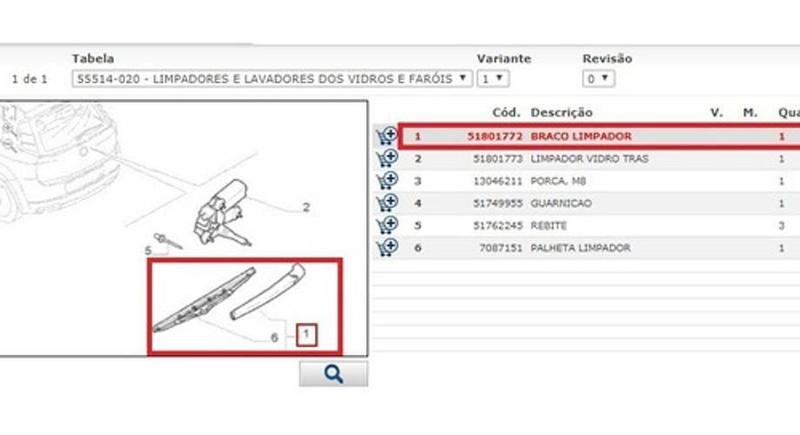 Imagem de Braço Limpador Traseiro Punto Todos Palheta Original