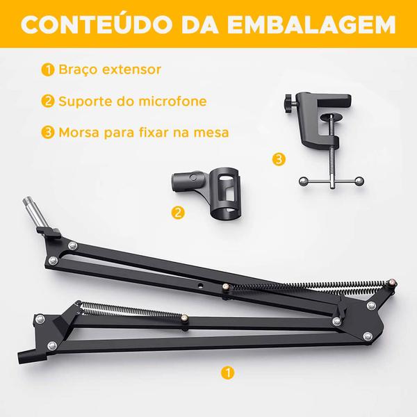 Imagem de Braço Suporte De Mesa P/ Microfones Maono Au-b01 Articulado