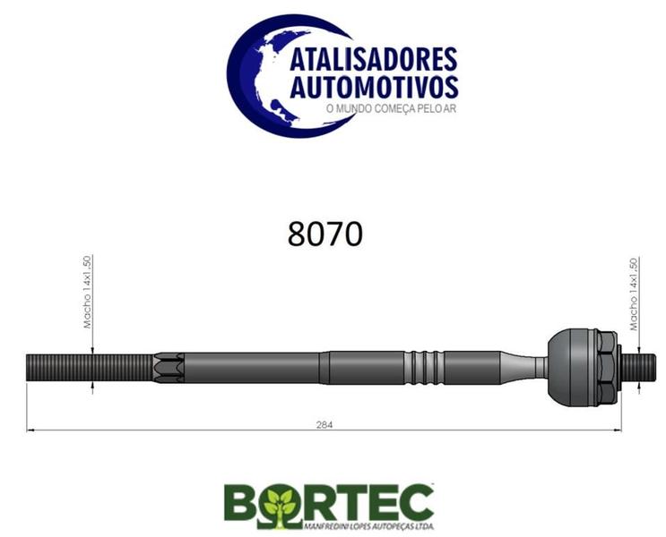 Imagem de Braço terminal axial CHEVROLET CELTA 2001 ATÉ 2015 Sistema de caixa hidraulica- BORTEC BA8070