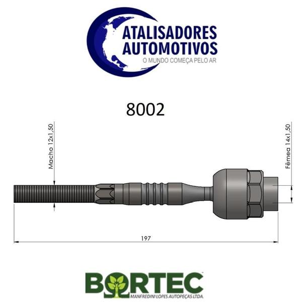 Imagem de Braço terminal axial FIAT 147 1984 ATÉ 1991 Sistema de caixa mecânica- BORTEC BA8002