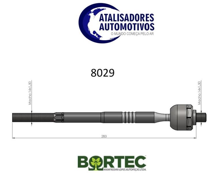 Imagem de Braço terminal axial FIAT PALIO YOUNG 2001 ATÉ 2002 Sistema de caixa mecanica - BORTEC BA8029