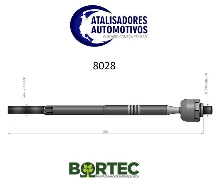 Imagem de Braço terminal axial FORD VERONA 1993 ATÉ 2002 Sistema de caixa hidraulica - BORTEC BA8028