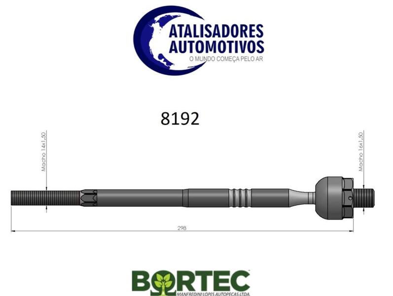 Imagem de Braço terminal axial VOLKSWAGEN FOX 2003 ATÉ 2024 sistema caixa hidraulica- BORTEC BA8192