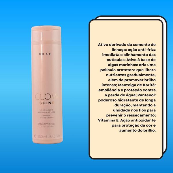 Braé Glow Shine Nutrição e Brilho Condicionador 250ml Imagem de Braé Glow Shine Nutrição e Brilho Condicionador 250ml