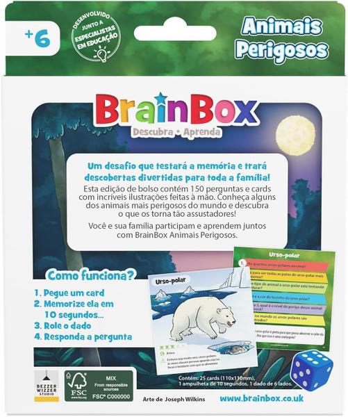 Imagem de BrainBox Pocket: Animais Perigosos Jogo de Cartas Galapagos