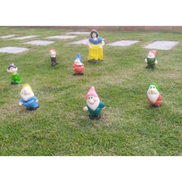 Branca de Neve e sete anões 18 cm Decoração de Jardim - RD Store Imagem de Branca de Neve e sete anões 18 cm Decoração de Jardim