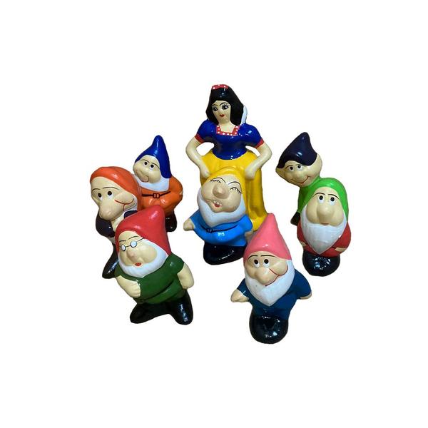 Branca de Neve e sete anões 18 cm Decoração de Jardim - RD Store Imagem de Branca de Neve e sete anões 18 cm Decoração de Jardim