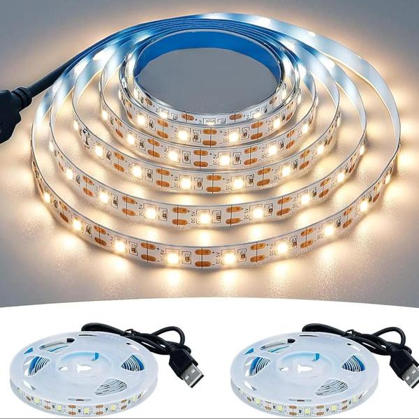 Imagem de Branco Quente Branco Led Strip Light 5v Usb 2835 Tv Background Home Decor Lamp 1-5m String