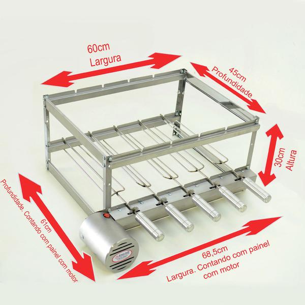 Imagem de Brasa Grill Premium Gira 5 Espetos Churrasqueira Elétrica Giratória Bi Volts