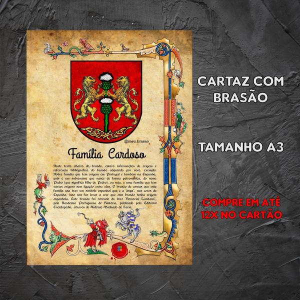 Imagem de Brasão da família Cardoso ( no cartaz tamanho A3 )