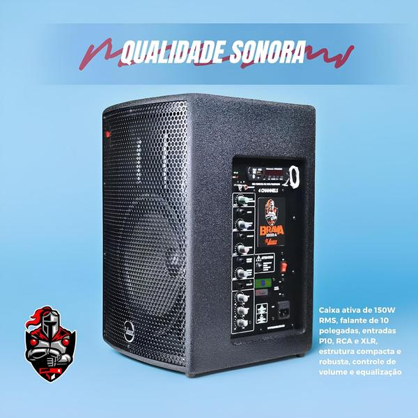 Imagem de Brava 1000 Leacs Caixa Ativa 10 Pol 1500W RMS Bivolt Preta