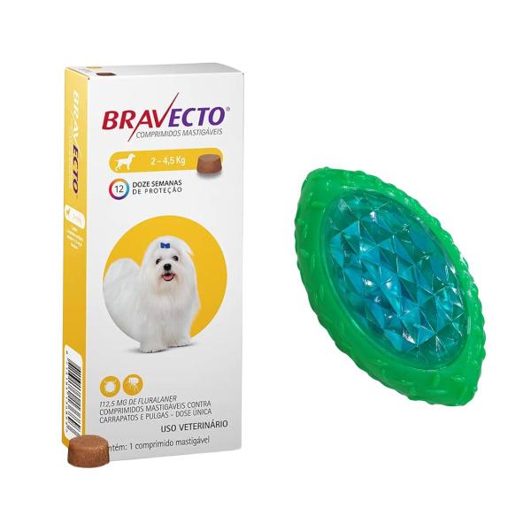 Imagem de Bravecto 2 Á 4kg Antipulga Porte Pequeno+ Mordedor Led