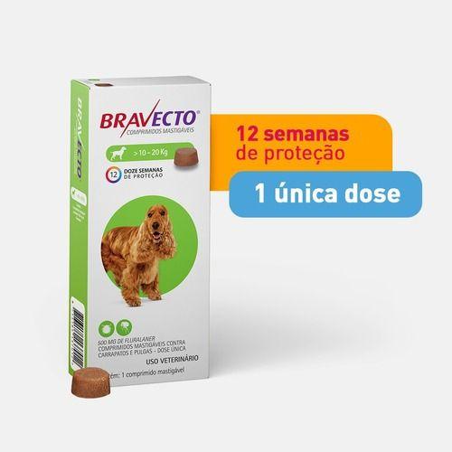 Imagem de Bravecto Cães Comprimido 10 A 20kg Kit Promocional C/2un Msd