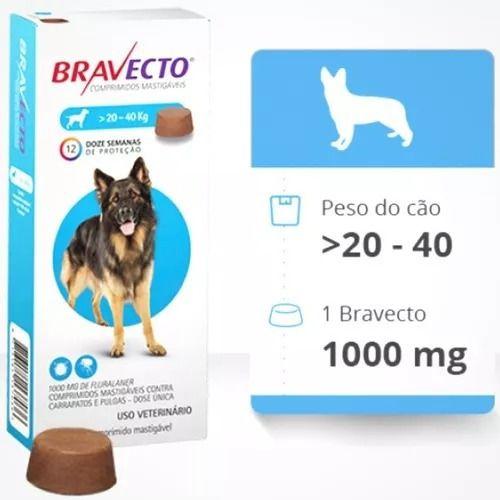 Imagem de Bravecto Cães Comprimido 20 A 40kg Kit Promocional C/2un Msd