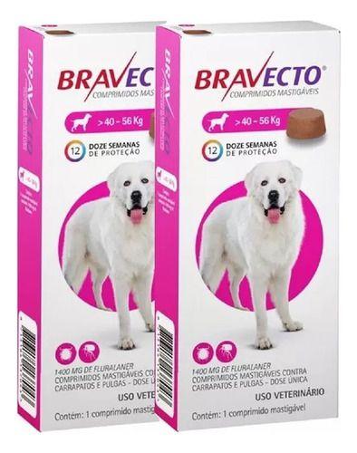 Imagem de Bravecto Cães Comprimido 40 A 56kg Kit Promocional C/2un Msd