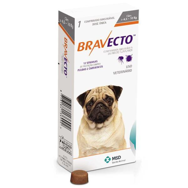 Imagem de Bravecto para Cães de 4,5 a 10kg - 250mg - MSD