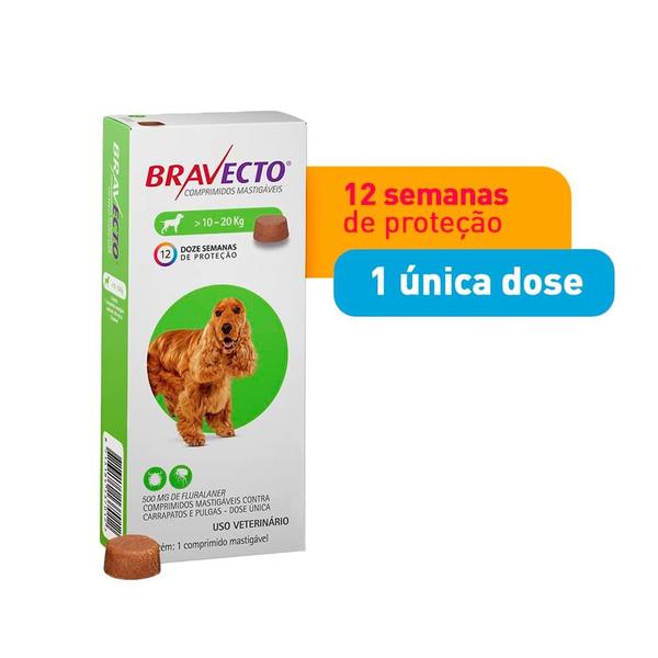 Imagem de Bravecto para Cães entre 10 e 20kg com 1 Comprimido Mastigável