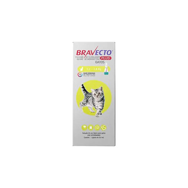 Imagem de Bravecto Plus Gatos 1,2 A 2,8 Kg Transdermal Com Vermifugo