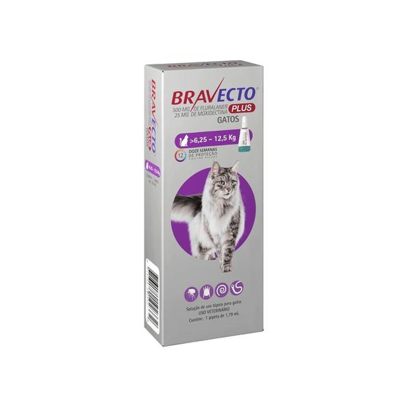 Imagem de Bravecto Plus gatos 6,25-12,5kg transdermal