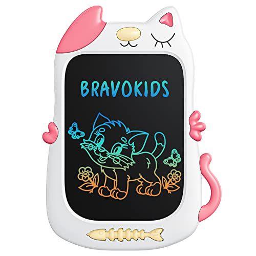 Imagem de Bravokids Brinquedos para Meninas de 3 a 8 anos, 8,5 polegadas LCD Escrita tablet Desenho Colorido Doodle Board, Brinquedos Educacionais e De Aprendizagem para 3 4 5 6 7 8 9 Anos De Aniversário da Menina Presentes de Aniversário (Rosa Branco)
