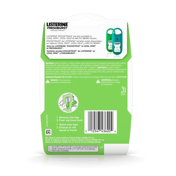 Imagem de Breath Strips Listerine PocketPaks Fresh Burst 72 unidades x 2