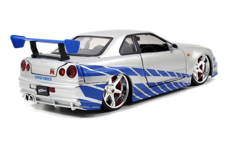 Imagem de Brian's Nissan Skyline GT-R Prata (BNR34) - Velozes e Furiosos - 1/24 - Jada