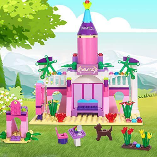 Imagem de Brick Story Girls Princess Castle Building Blocks Toys Pink Palace Fairy Castle Building Set Buildable Girls Friends Playset para crianças de 7 a 9 anos 6-10 e acima, 178 Peças