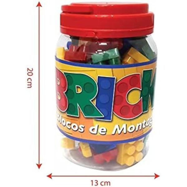 Bricks Blocos De Montar Encaixar Pote Com 56 peças - Pais e Filhos Imagem de Bricks Blocos De Montar Encaixar Pote Com 56 peças