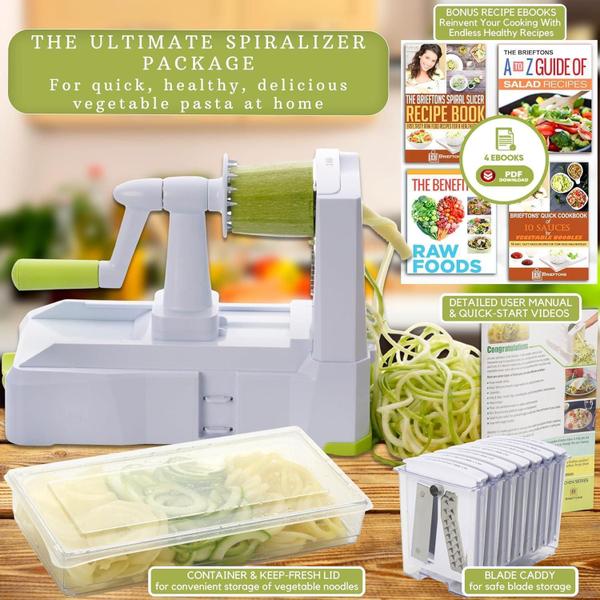 Brieftons Espiralizador De Vegetais De Mesa Com 10 Lâminas Imagem de Brieftons Espiralizador De Vegetais De Mesa Com 10 Lâminas