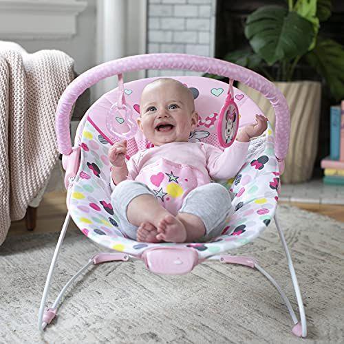 Imagem de Bright começa Disney Baby Minnie Mouse Vibrating Bouncer com bar-Spotty Dotty