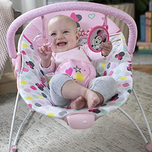 Imagem de Bright começa Disney Baby Minnie Mouse Vibrating Bouncer com bar-Spotty Dotty