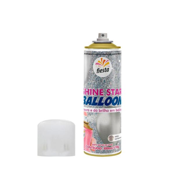 Imagem de Brilha Balão Glitter Prata - Shine Star Balloon 300Ml/170G