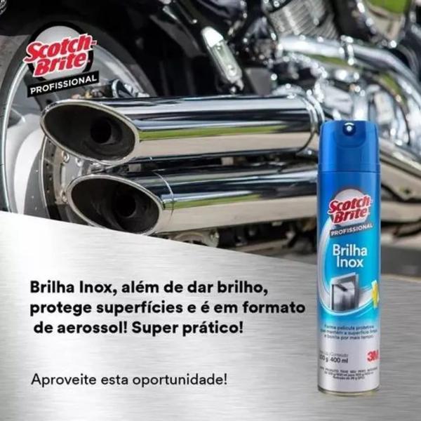 Imagem de Brilha Inox 3M Scotch-Brite P/Limpeza Profissional 400ml C/2