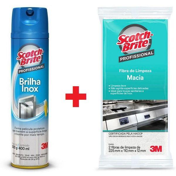 Imagem de Brilha INOX Profissional + SCOTH Brite Fibra Macia 3M