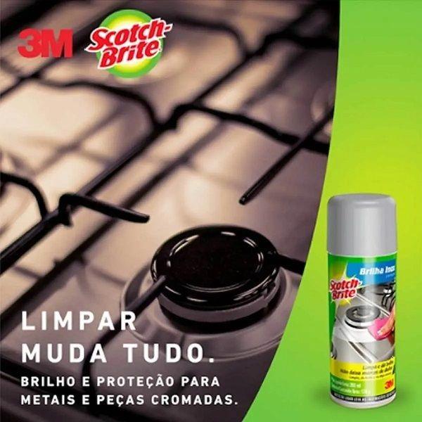 Imagem de Brilha INOX Removedor Limpador + SCOTH Brite Fibra Macia 3M