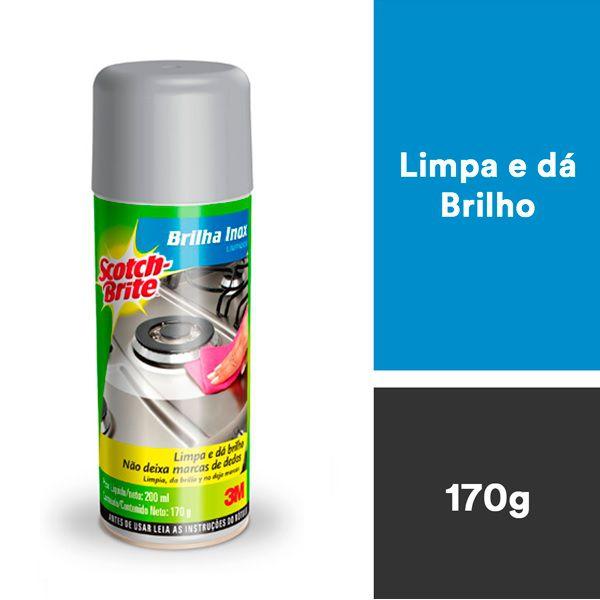 Imagem de Brilha INOX SCOTCH Brite 200ML Removedor Limpador SPRAY 3M