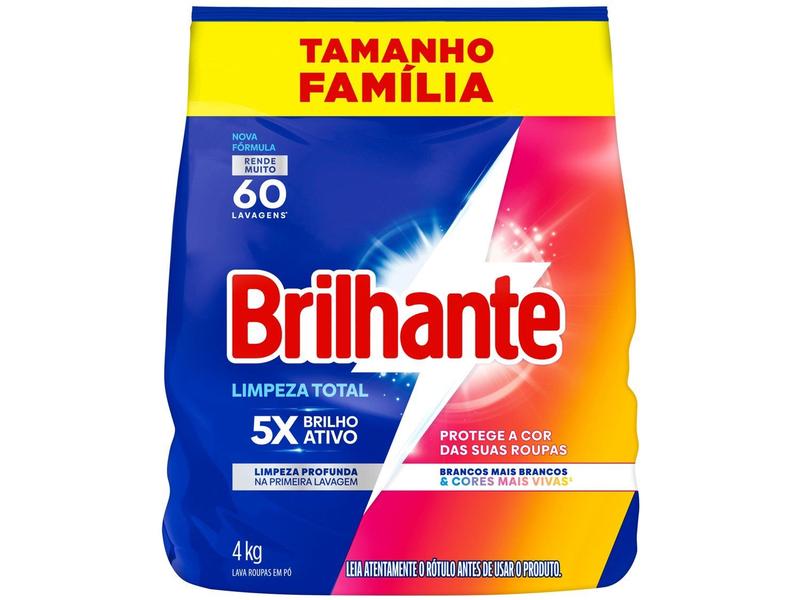 Brilhante Sabão em Pó Limpeza Total 4 kg